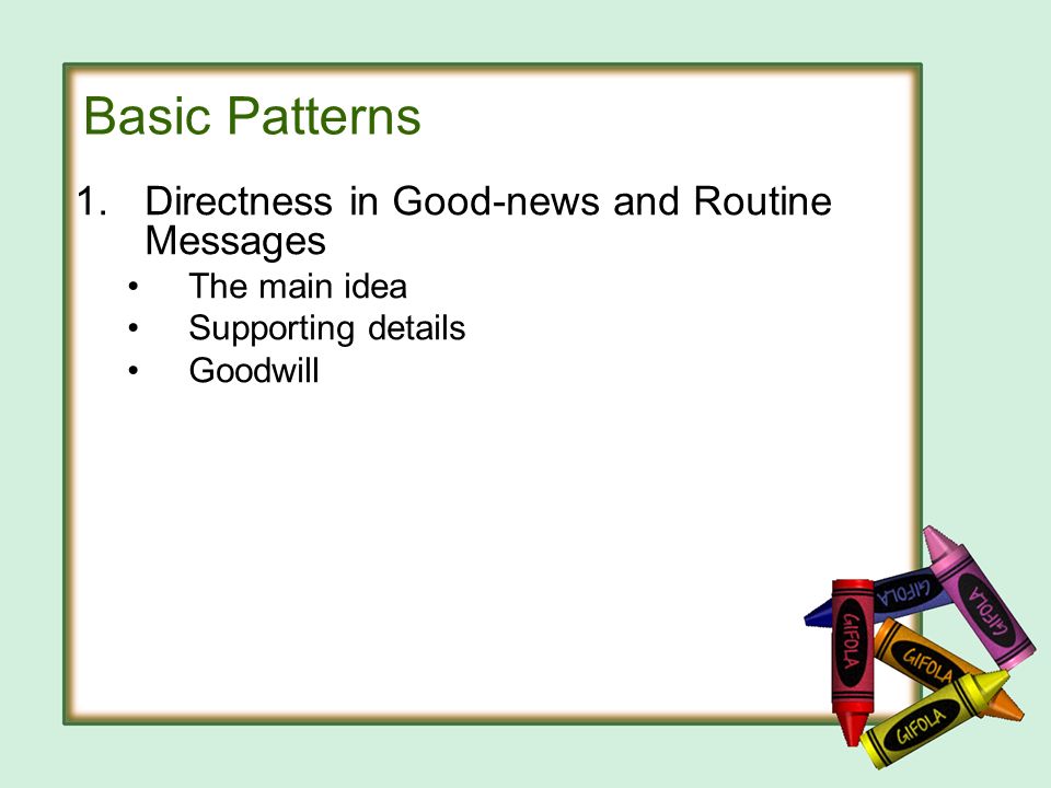 Directness in good news and neutral messages